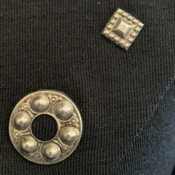 Vintage Andrea Jovine 100% wool dress with gold grommets. Size Large. - Picture 3 of 8